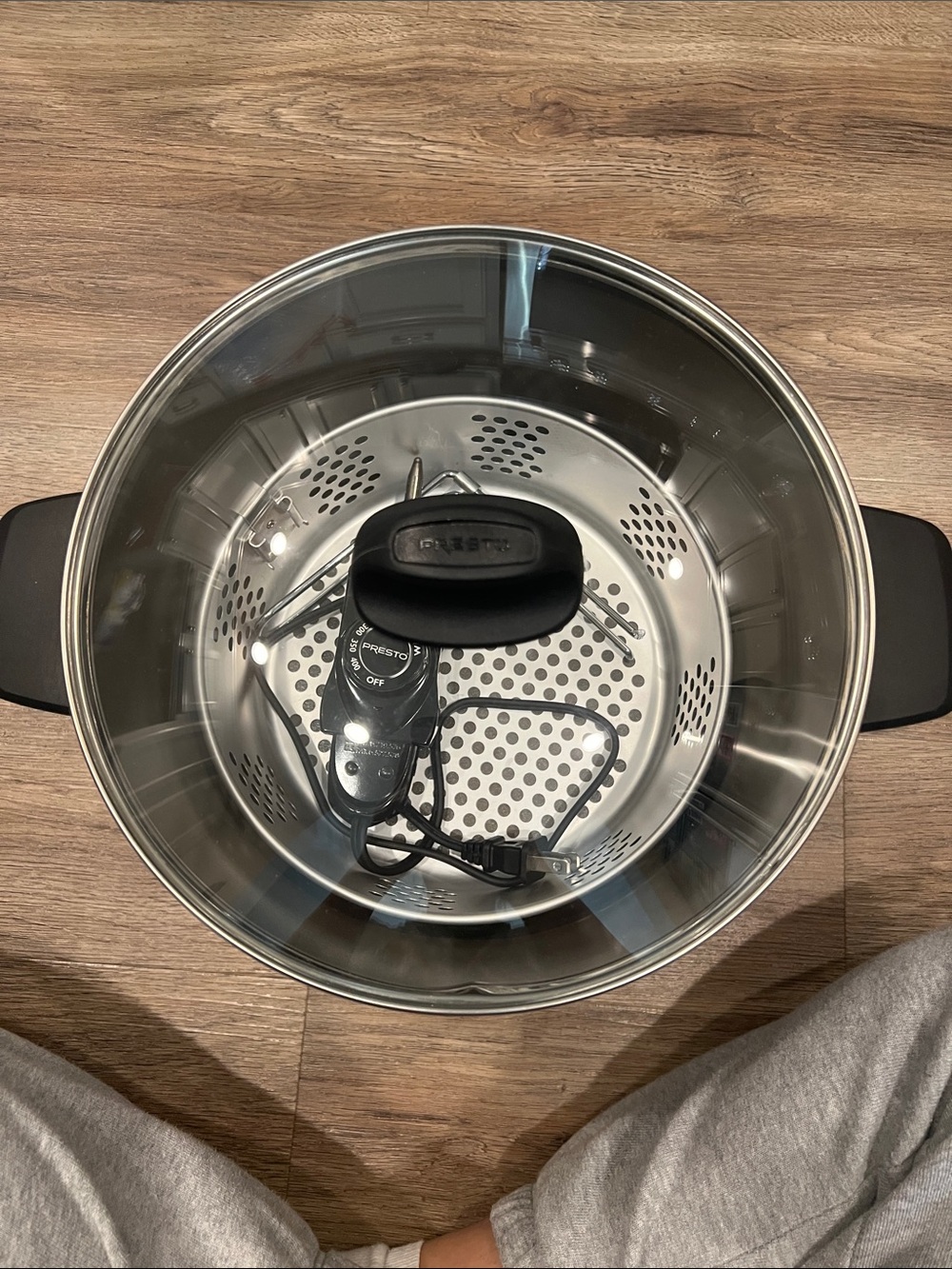 Stainless Steel Electric Fry Pan Insert with Black Handles NEW! Never used !